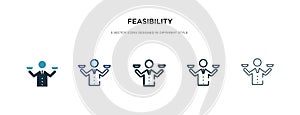 Feasibility icon in different style vector illustration. two colored and black feasibility vector icons designed in filled,