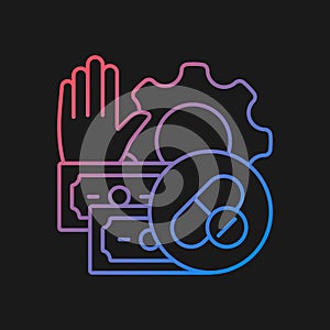 Feasibility studies gradient vector icon for dark theme