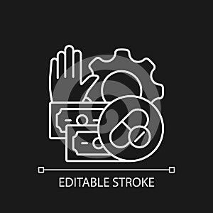 Feasibility studies white linear icon for dark theme