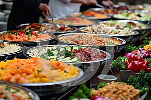 Feast array A captivating view of assorted dishes on buffet