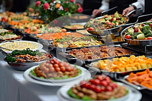 Feast array A captivating view of assorted dishes on buffet