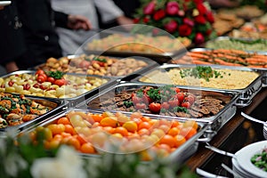 Feast array A captivating view of assorted dishes on buffet