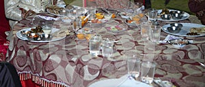 Feast or dinner of couple during big fat indian wedding