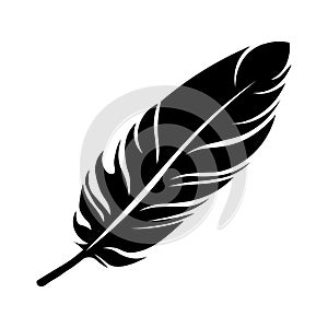 Feather black vector icon on white background