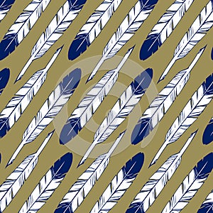 Feather blue pattern background