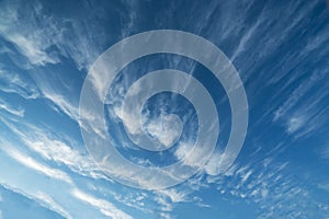 Feather clouds in the blue sky during the day