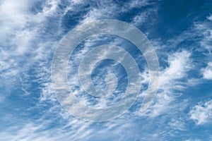 Feather clouds in the blue sky, pattern