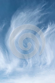 Feather clouds in the blue sky, pattern