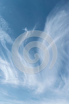 Feather clouds in the blue sky, pattern