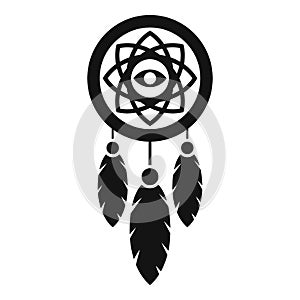 Feather dream catcher icon simple vector. Indian native