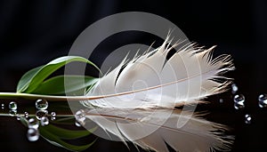 Feather fragility reflects nature elegance in a single object generated by AI