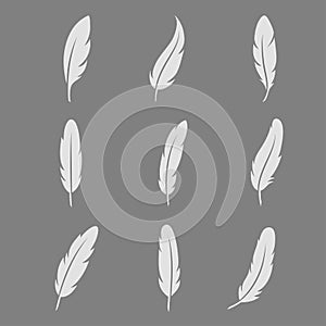 Feather icon vector set