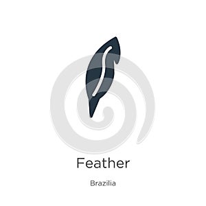 Feather icon vector. Trendy flat feather icon from brazilia collection isolated on white background. Vector illustration can be photo