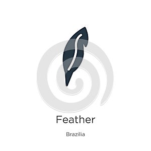 Feather icon vector. Trendy flat feather icon from brazilia collection isolated on white background. Vector illustration can be