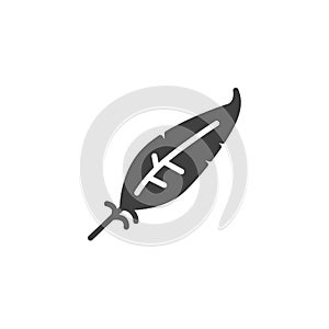 Feather ink pen vector icon