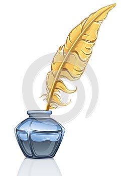 Feather and inkpot