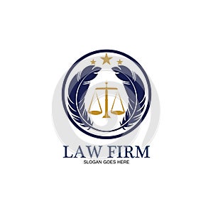 feather law firm  logo icon design template-vector