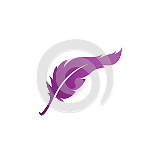 Feather logo icon design template vector isolated