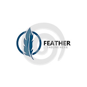 feather logo template vector icon