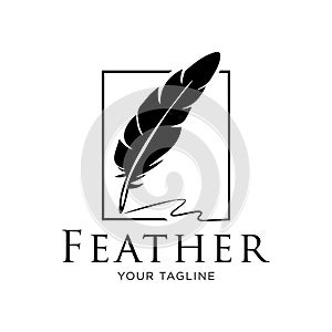 Feather logo vector design template basic RGB