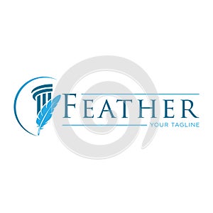 Feather logo vector design template basic RGB