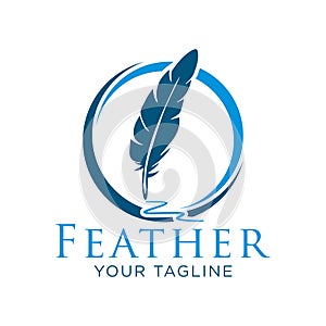 Feather logo vector design template basic RGB
