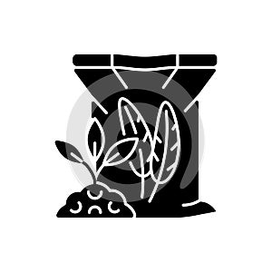 Feather meal black glyph icon