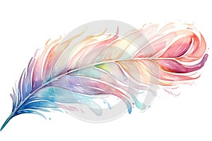 Feather pattern design art background bird illustration drawing colorful nature white wing watercolor element