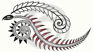 Feather Pattern Tribal Inspired Indigenous Design Vector, vector design Generative AI