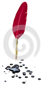 Feather pen and blot