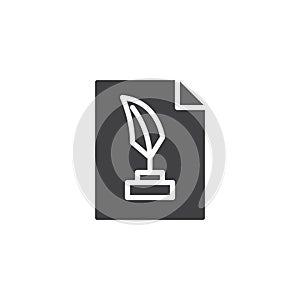 Feather pen file vector icon