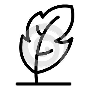 Feather pen icon outline vector. Smooth fine writing