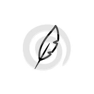 Feather Pen Icon Simple Vector Perfect Illustration