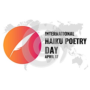 Feather Pen Icon Vector, Design Concept International Haiku Poetry Day, suitable for social media post templates, posters, greetin