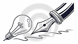 Feather pen & ink: classic writing and artistic flow. #classicpen #inkflow vector design Generative AI