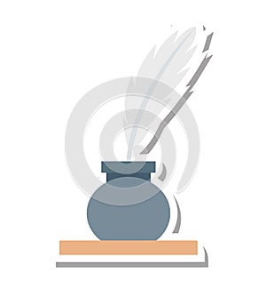 Feather Pen Isolated Vector Icon Editable