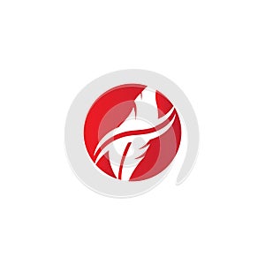 feather pen symbol icon vector logo