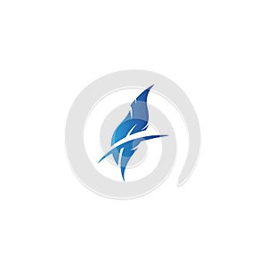 feather pen symbol icon vector logo