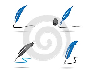 Feather pen symbol illustration