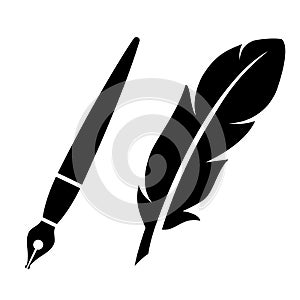 Feather pen vector icon