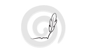 Feather pencil old lines logo design vector icon symbol illustration