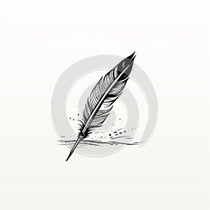 Feather Quill: Handdrawn Vector In Gabriel Pacheco Style photo