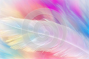Feather rainbow patchwork background. Close-up