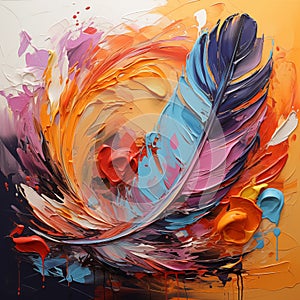 Feather Stroke Symphony: A Painting of Graceful Elegance