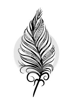 feather traditonal ornament tattoo photo