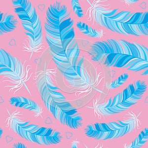 Feather vector seamless pattern