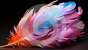 Feathered animal vibrant colors showcase nature beauty and fragility generated by AI