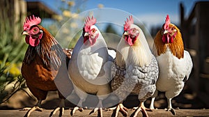 Feathered Commune: Garden Gathering of Charming Chickens