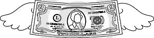 Feathered Deformed 2 dollars note outline