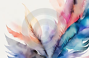 Feathered Elegance: Watercolor Abstract Background.